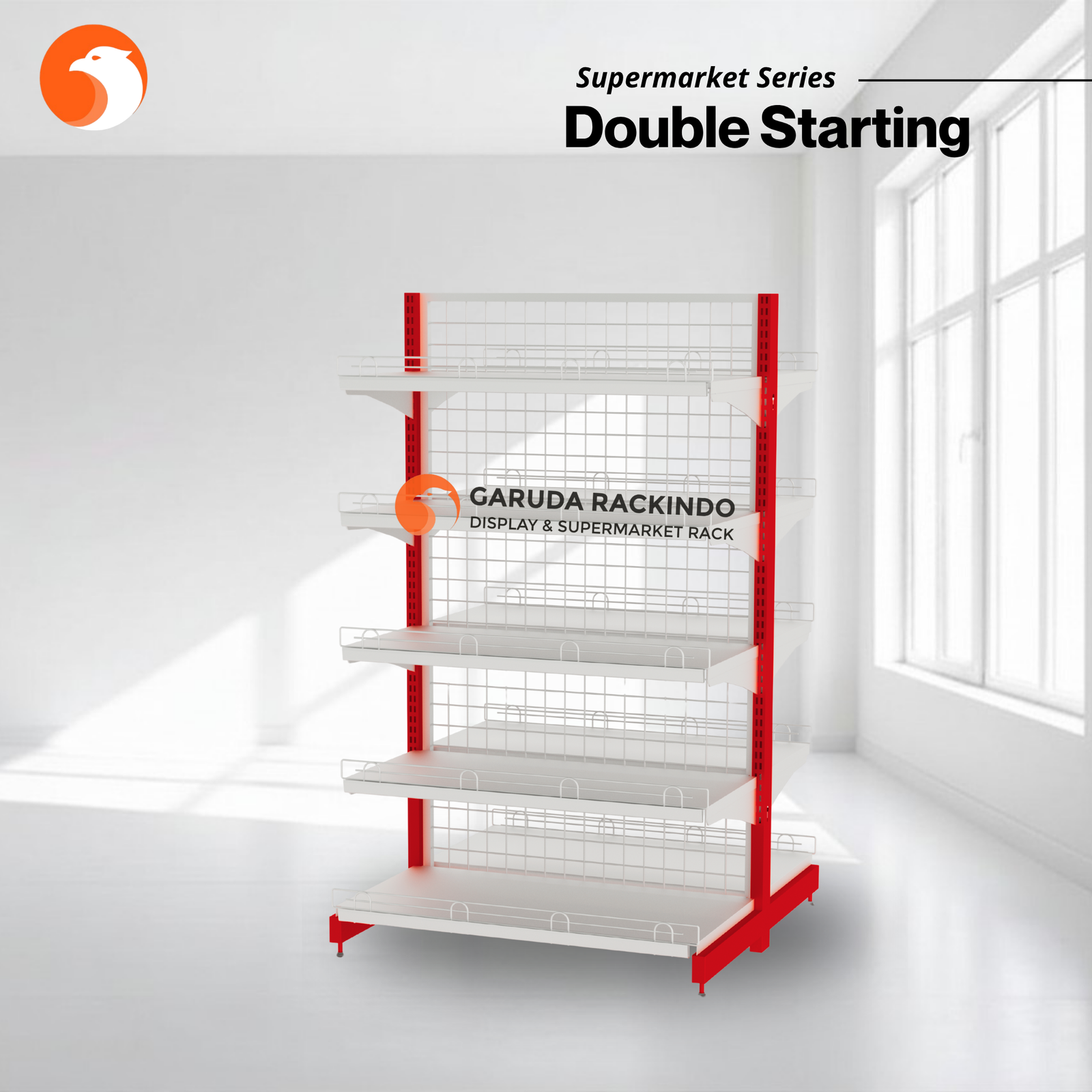 Rak Gondola Supermarket - Double Starting / Kualitas Terbaik Produksi Sendiri dan Produk Import